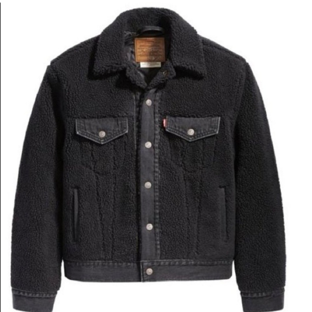 Levi's Black Sherpa Trucker Jacket